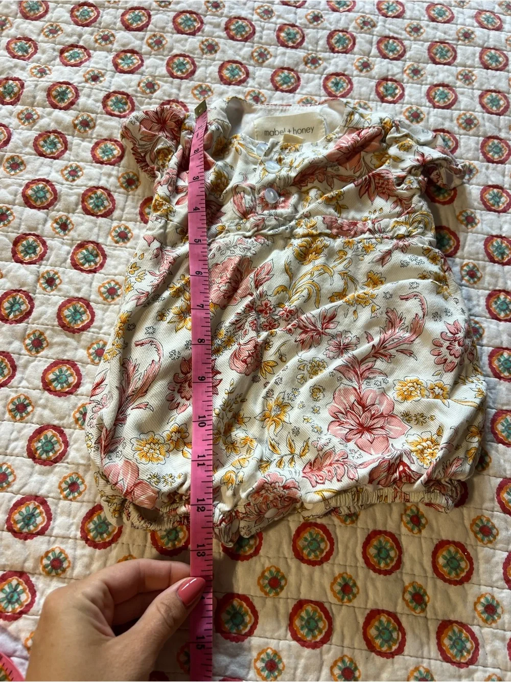 EUC Mabel + Honey Floral Bubble Romper size 6 months retails $39